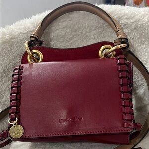 See By Chloe Burgundy Leather Shoulder Bag